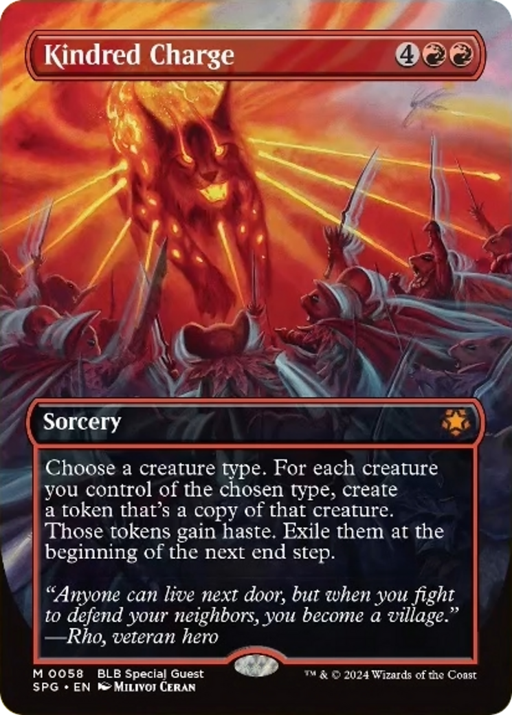 Kindred Charge (Borderless) [Bloomburrow Special Guests] | Good Games Adelaide SA