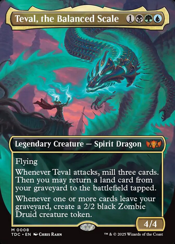 Teval, the Balanced Scale 8 (Commander: Tarkir: Dragonstorm)  - Borderless Foil | Good Games Adelaide SA