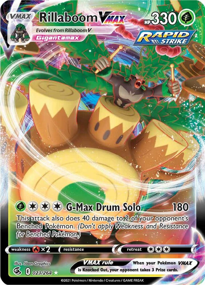 Rillaboom VMAX 023/264 (SWSH08: Fusion Strike)  - Holofoil | Good Games Adelaide SA