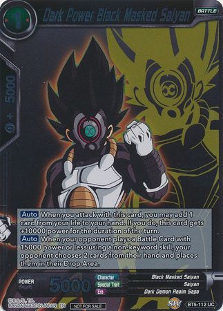 Dark Power Black Masked Saiyan (Event Pack 3 - 2019) (BT5-112_PR) [Promotion Cards] | Good Games Adelaide SA
