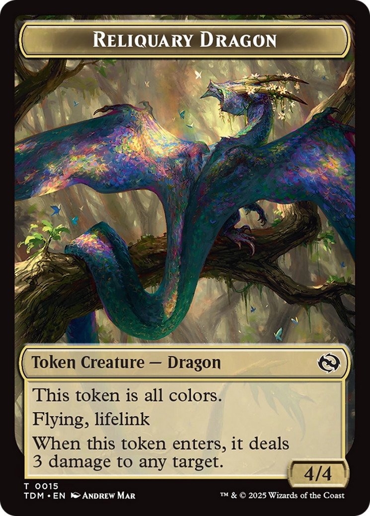 Reliquary Dragon // Dragon (0011) Double-Sided Token [Tarkir: Dragonstorm Tokens] | Good Games Adelaide SA
