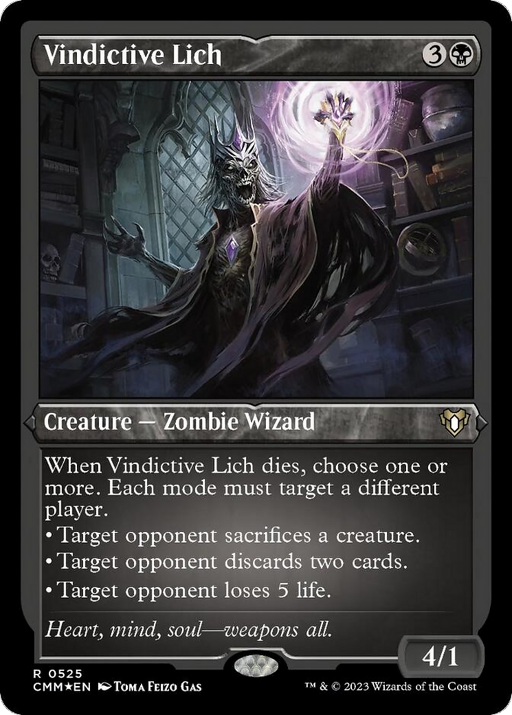 Vindictive Lich (Foil Etched) [Commander Masters] | Good Games Adelaide SA