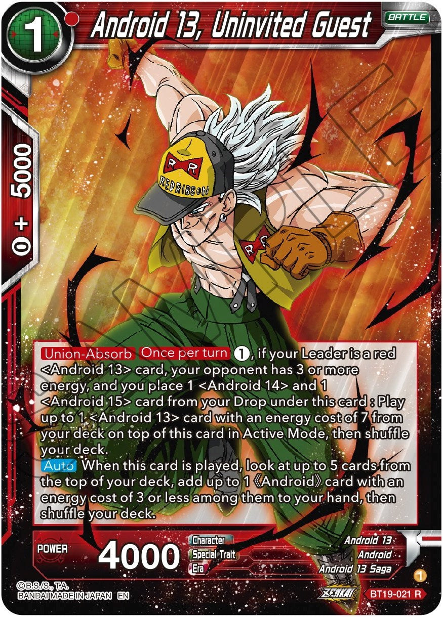 Android 13, Uninvited Guest (BT19-021) [Fighter's Ambition] | Good Games Adelaide SA