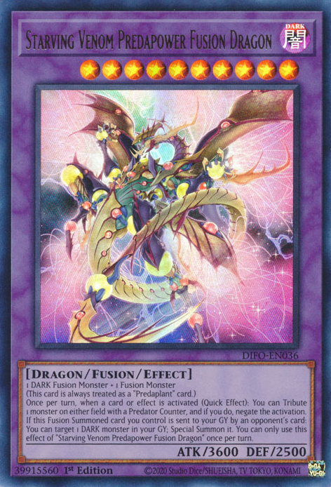 Starving Venom Predapower Fusion Dragon [DIFO-EN036] Ultra Rare | Good Games Adelaide SA