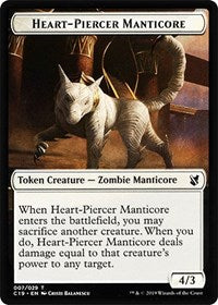 Heart-Piercer Manticore // Dragon Double-sided Token [Commander 2019 Tokens] | Good Games Adelaide SA