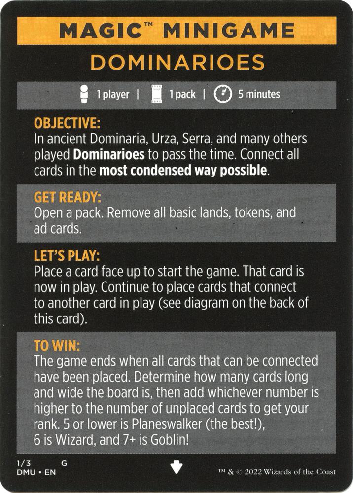 Magic Minigame Dominarioes 1 (Dominaria United)  | Good Games Adelaide SA