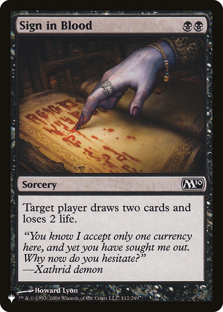 Sign in Blood (M10) [The List Reprints] | Good Games Adelaide SA