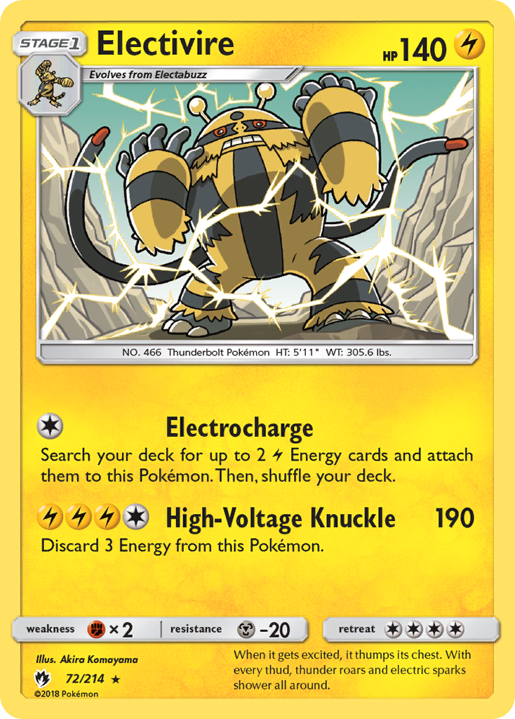 Electivire (72/214) [Sun & Moon: Lost Thunder] | Good Games Adelaide SA