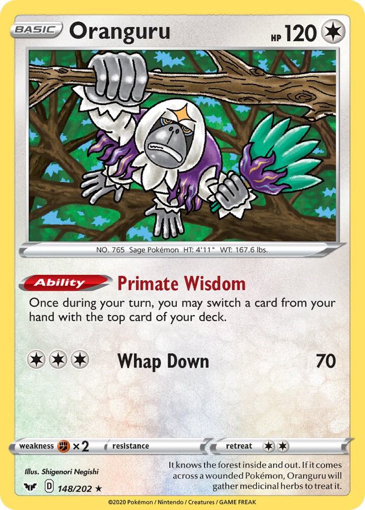 Oranguru 148/202 (SWSH01: Sword & Shield Base Set)  - Holofoil | Good Games Adelaide SA