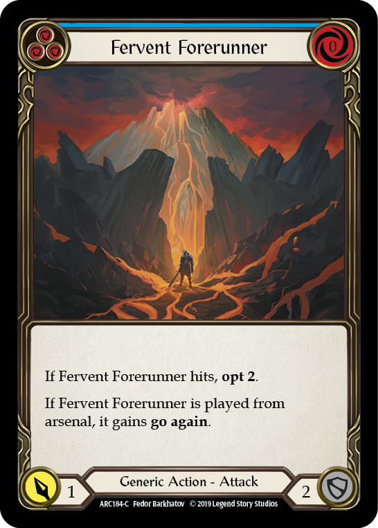 Fervent Forerunner (Blue) [ARC184-C] 1st Edition Rainbow Foil | Good Games Adelaide SA