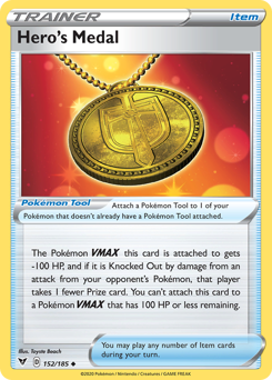 Hero's Medal (152/185) [Sword & Shield: Vivid Voltage] | Good Games Adelaide SA