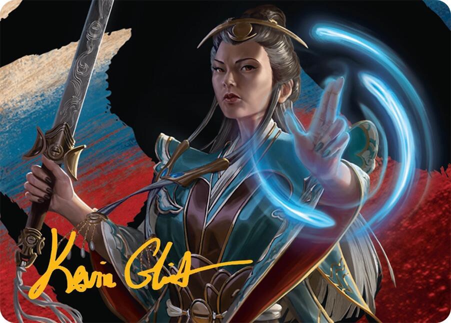 Narset Jeskai Waymaster Art Card 44 54 Gold Stamped Signature 44 (Art Series: Tarkir: Dragonstorm)  | Good Games Adelaide SA