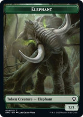 Elephant // Treasure Double-sided Token [Dominaria United Commander Tokens] | Good Games Adelaide SA