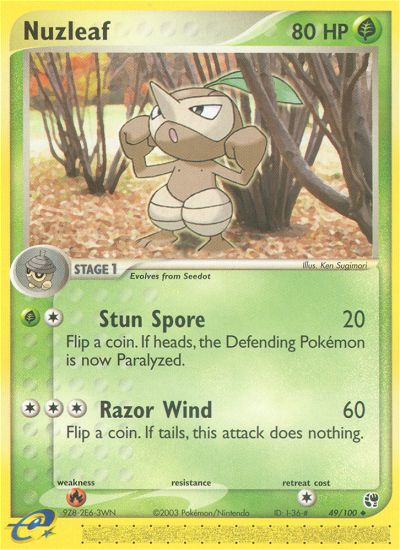 Nuzleaf (49/100) [EX: Sandstorm] | Good Games Adelaide SA