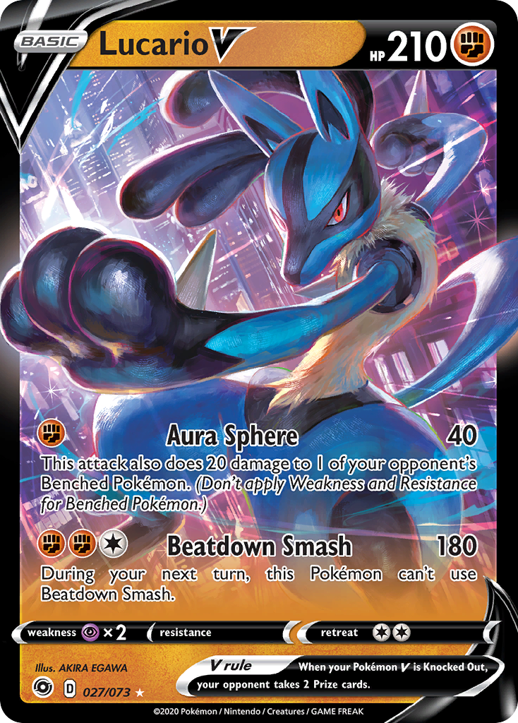 Lucario V (027/073) (Intro Deck) [Sword & Shield: Champion's Path] | Good Games Adelaide SA