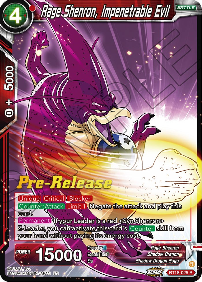 Rage Shenron, Impenetrable Evil (BT18-025) [Dawn of the Z-Legends Prerelease Promos] | Good Games Adelaide SA