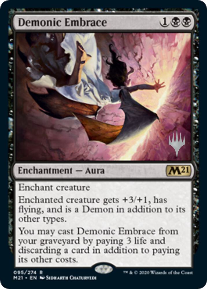 Demonic Embrace 95 (Promo Pack: Core Set 2021)  - Foil | Good Games Adelaide SA