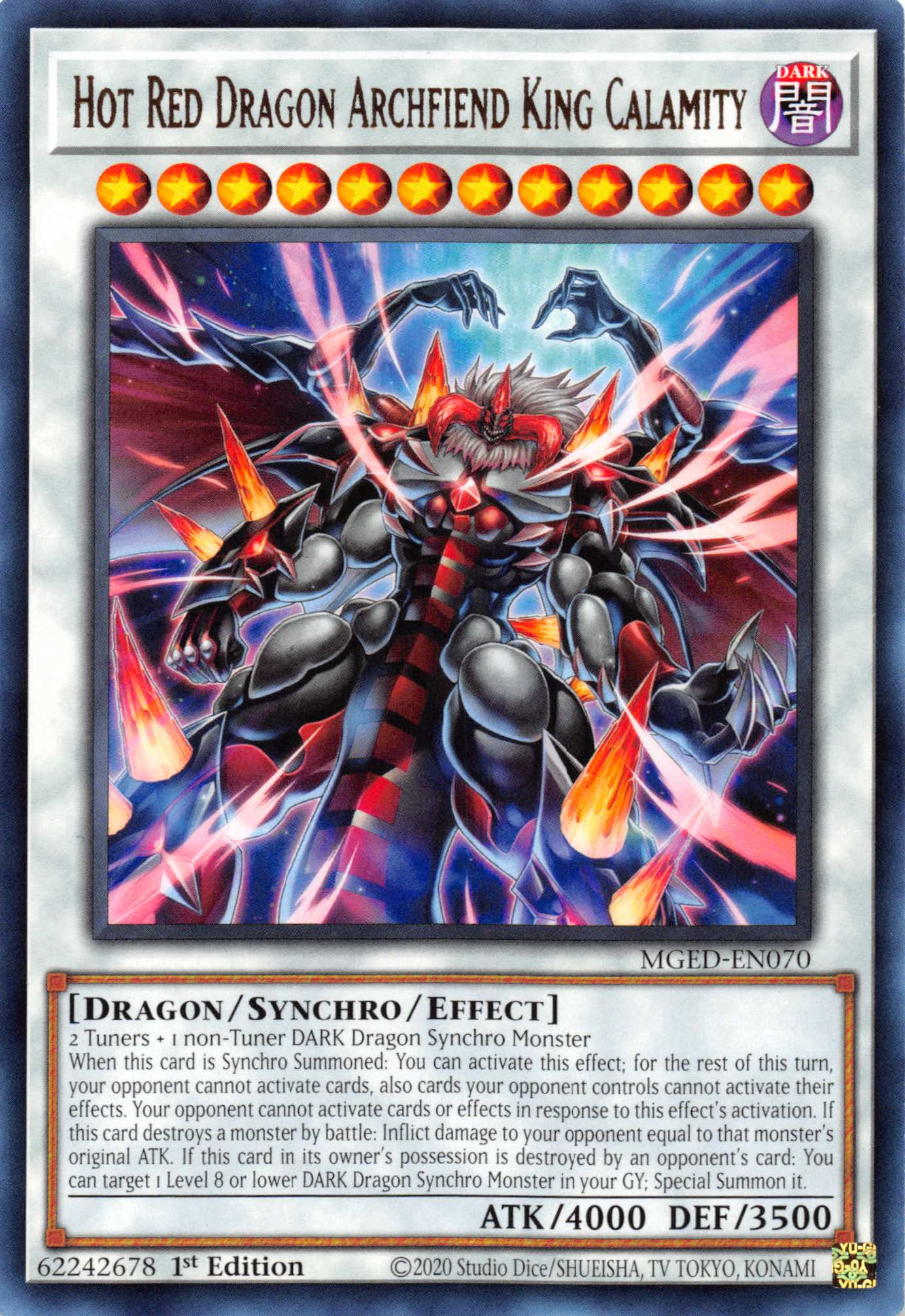 Hot Red Dragon Archfiend King Calamity [MGED-EN070] Rare | Good Games Adelaide SA
