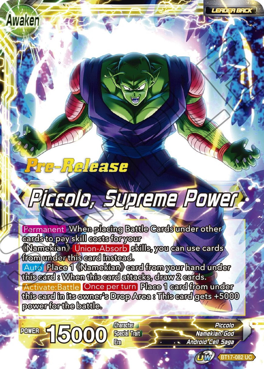 Piccolo // Piccolo, Supreme Power (BT17-082) [Ultimate Squad Prerelease Promos] | Good Games Adelaide SA