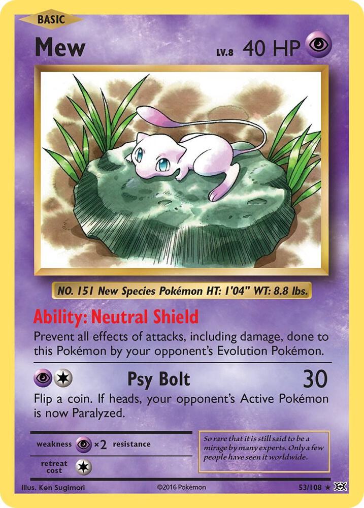 Mew 53/108 (XY - Evolutions)  - Holofoil | Good Games Adelaide SA