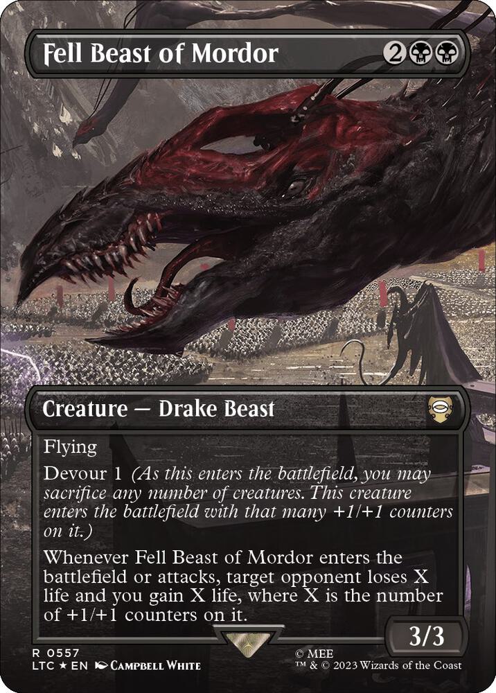 Fell Beast of Mordor 557 (Commander: The Lord of the Rings: Tales of Middle-earth)  - Borderless Surge Foil | Good Games Adelaide SA