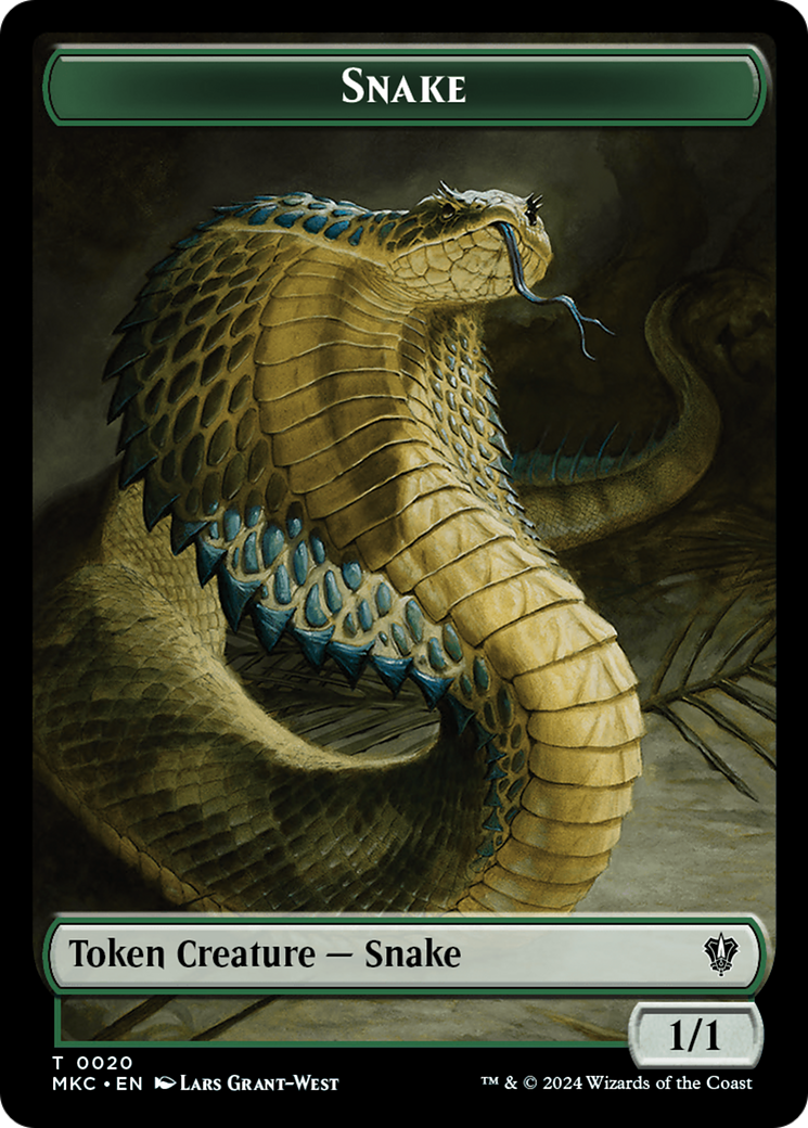 Snake // Morph Double-Sided Token [Murders at Karlov Manor Commander Tokens] | Good Games Adelaide SA