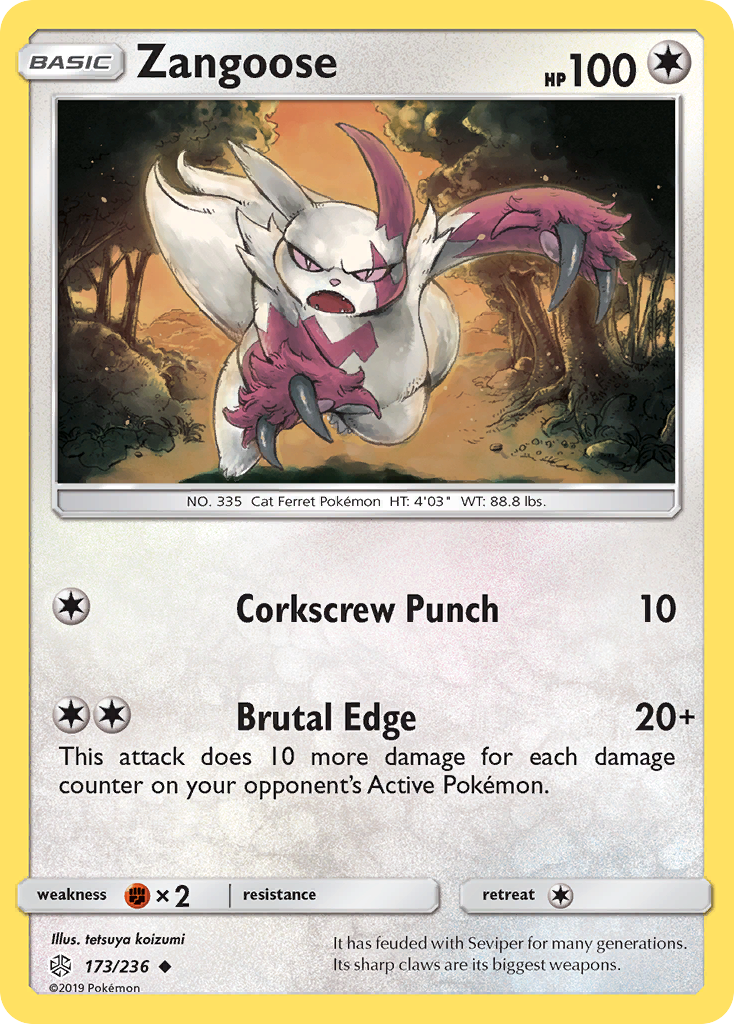 Zangoose (173/236) [Sun & Moon: Cosmic Eclipse] | Good Games Adelaide SA