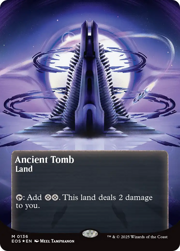 Ancient Tomb (0136) (Borderless) (Galaxy Foil) [Edge of Eternities: Stellar Sights] | Good Games Adelaide SA