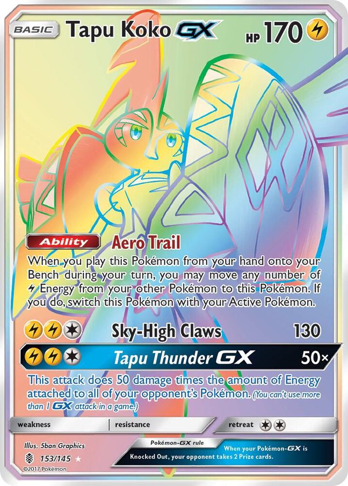 Tapu Koko GX Secret 153/145 (SM - Guardians Rising)  - Holofoil | Good Games Adelaide SA
