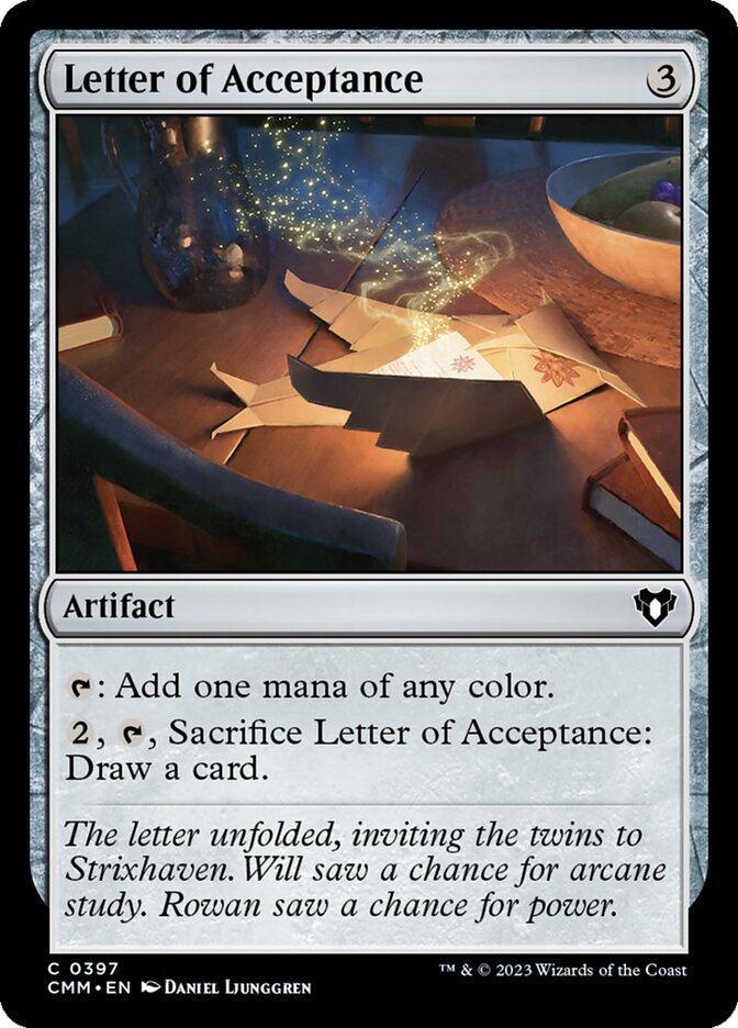 Letter of Acceptance 397 (Commander Masters)  | Good Games Adelaide SA
