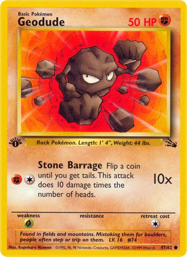 Geodude 47/62 (Fossil)  - 1st Edition | Good Games Adelaide SA