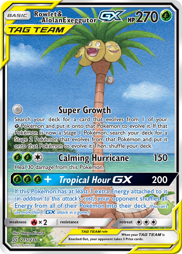 Rowlet & Alolan Exeggutor GX (215/236) [Sun & Moon: Unified Minds] | Good Games Adelaide SA