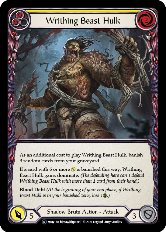 Writhing Beast Hulk (Yellow) [U-MON130-RF] Unlimited Rainbow Foil | Good Games Adelaide SA