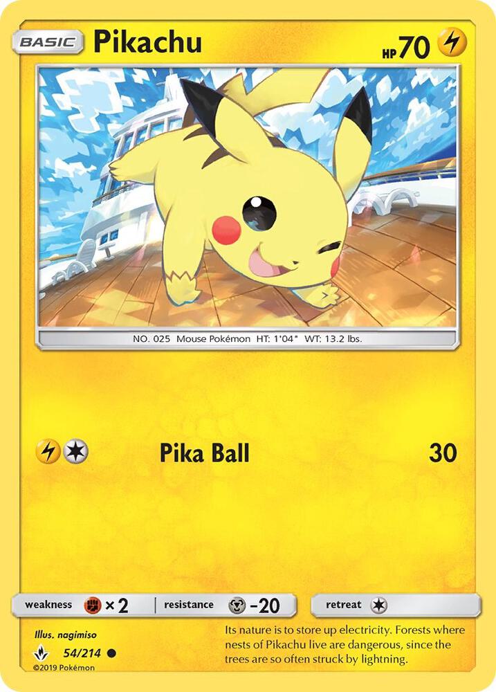 Pikachu 54/214 (SM - Unbroken Bonds)  | Good Games Adelaide SA