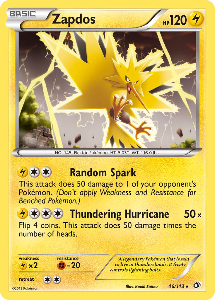 Zapdos (46/113) (Theme Deck Exclusive) [Black & White: Legendary Treasures] | Good Games Adelaide SA