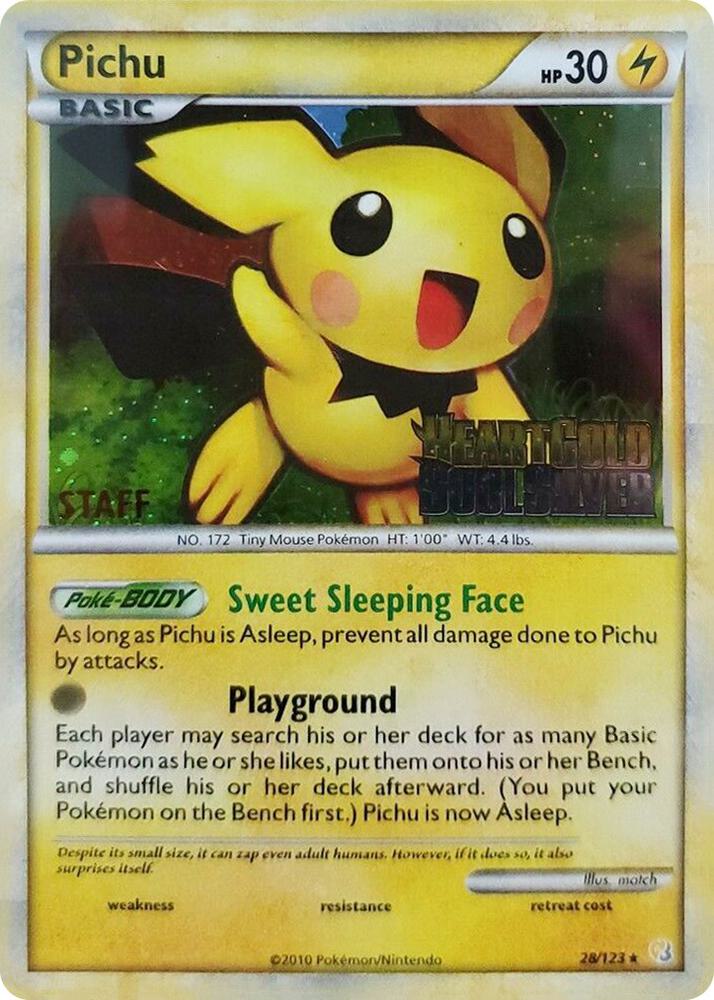 Pichu Prerelease Staff 28/123 (Nintendo Promos)  - Holofoil | Good Games Adelaide SA