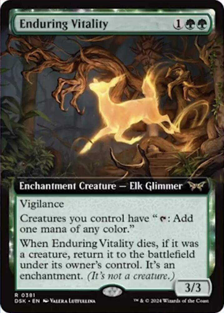 Enduring Vitality 381 (Duskmourn: House of Horror)  - Extended Art | Good Games Adelaide SA