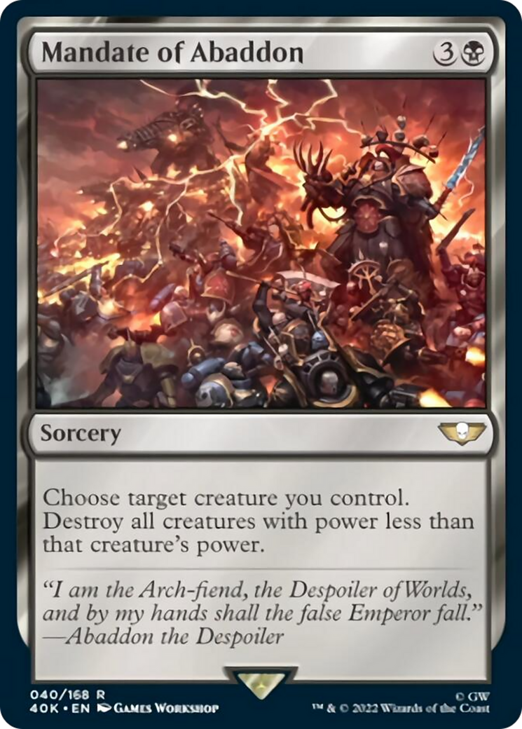 Mandate of Abaddon (Surge Foil) [Universes Beyond: Warhammer 40,000] | Good Games Adelaide SA