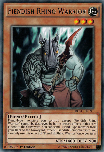 Fiendish Rhino Warrior [BOSH-EN091] Rare | Good Games Adelaide SA