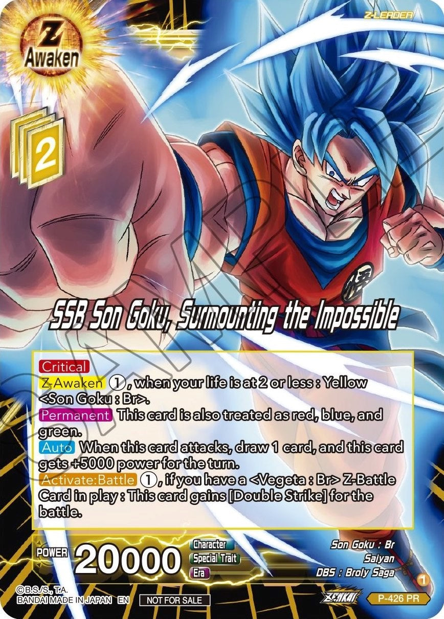 SSB Son Goku, Surmounting the Impossible (P-426) [Promotion Cards] | Good Games Adelaide SA