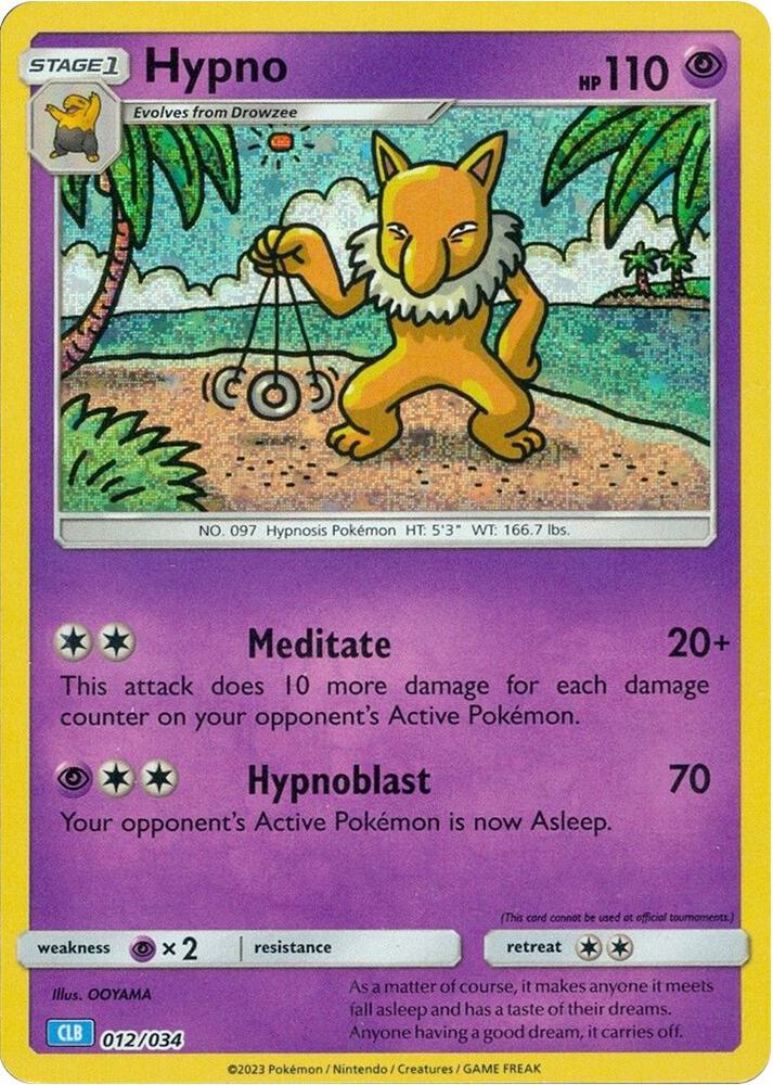 Hypno 012/034 (Trading Card Game Classic)  - Holofoil | Good Games Adelaide SA