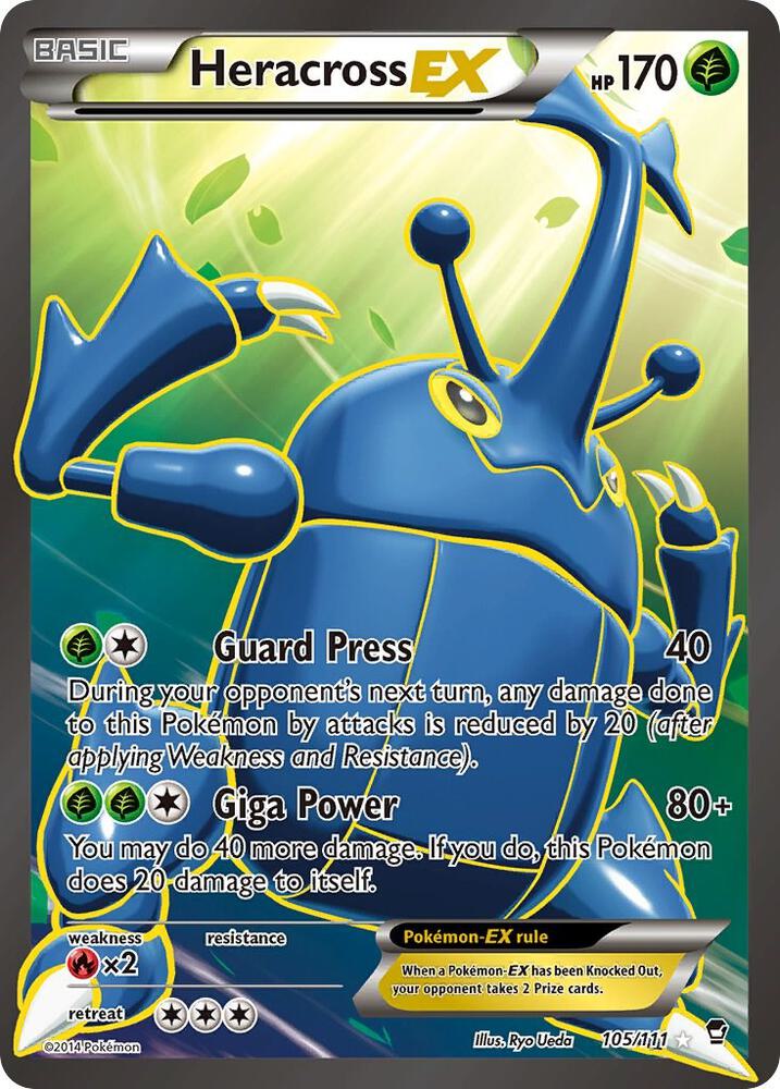 Heracross EX Full Art 105/111 (XY - Furious Fists)  - Holofoil | Good Games Adelaide SA