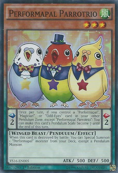 Performapal Parrotrio [YS16-EN005] Super Rare | Good Games Adelaide SA