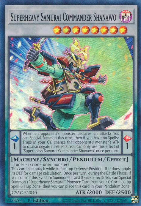 Superheavy Samurai Commander Shanawo [CYAC-EN040] Super Rare | Good Games Adelaide SA