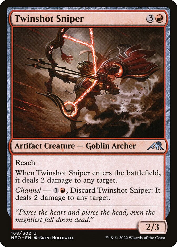 Twinshot Sniper 168 (Kamigawa: Neon Dynasty)  - Foil | Good Games Adelaide SA