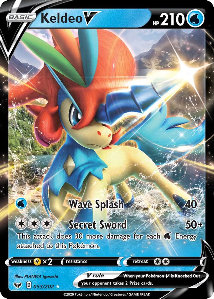 Keldeo V 053/202 (SWSH01: Sword & Shield Base Set)  - Holofoil | Good Games Adelaide SA