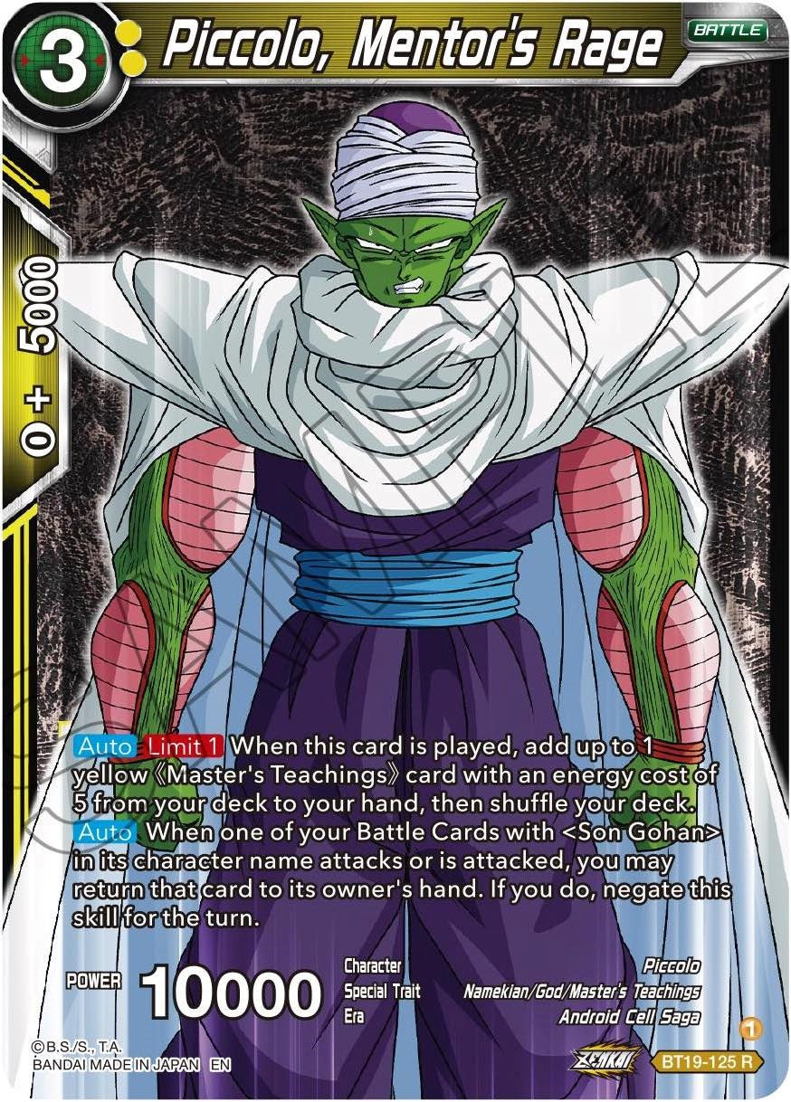 Piccolo, Mentor's Rage (BT19-125) [Fighter's Ambition] | Good Games Adelaide SA