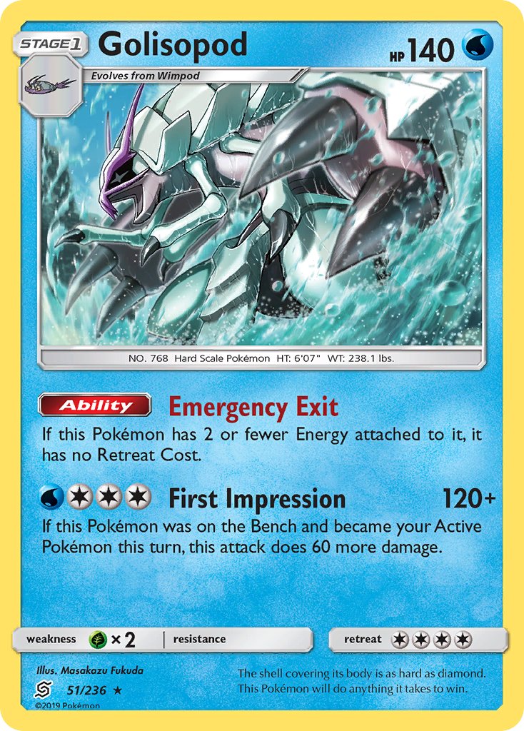 Golisopod (51/236) (Cosmos Holo) (Blister Exclusive) [Sun & Moon: Unified Minds] | Good Games Adelaide SA