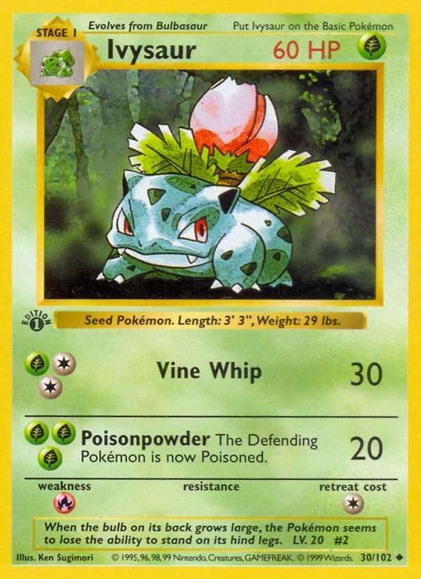 Ivysaur (30/102) (Shadowless) [Base Set 1st Edition] | Good Games Adelaide SA