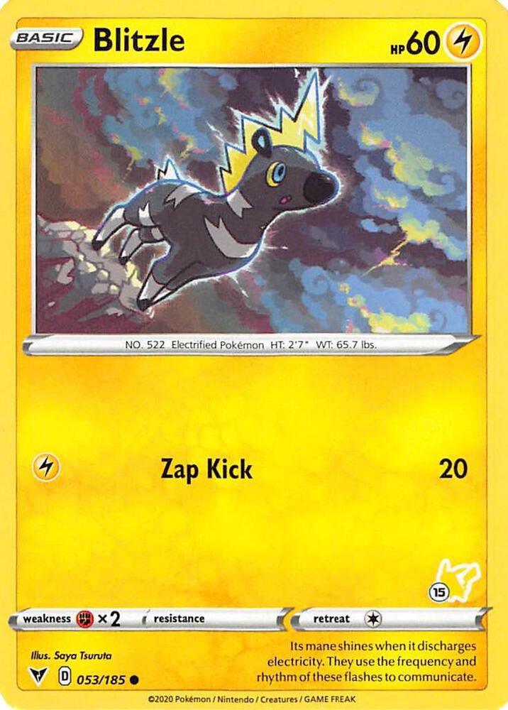 Blitzle 053 185 15 Pikachu Stamped 053/185 (Battle Academy 2022)  | Good Games Adelaide SA